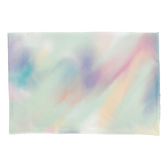 Colourful Pastel Watercolor Abstract Pillowcase (Front)