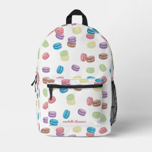 Colourful Pastel Watercolor French Macarons Printed Backpack