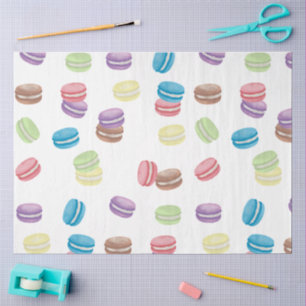 Colourful Pastel Watercolor French Macarons  Tissue Paper