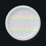Colourful Pastel Waves Kawaii Clouds Pattern Paper Plate<br><div class="desc">Add a cute and colourful accent to your gifts with this kawaii clouds paper plates. It features kawaii clouds with colourful pastel waves pattern. This cloud pattern paper plates will be perfect for baby showers and birthdays.</div>