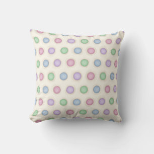 Colourful Pastels Distressed Polka Dots Cushion