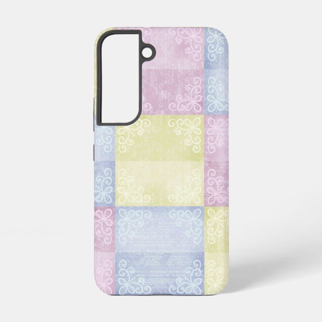 Colourful Pastels Patchwork Samsung Galaxy S22 Case (Back)