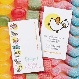 Colourful Pastels Whimsical Cartoon Baby Ducklings Business Card