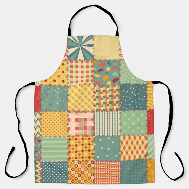 Colourful patchwork: abstract seamless ornaments. apron (Front)