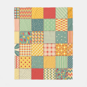 Colourful patchwork: abstract seamless ornaments. fleece blanket