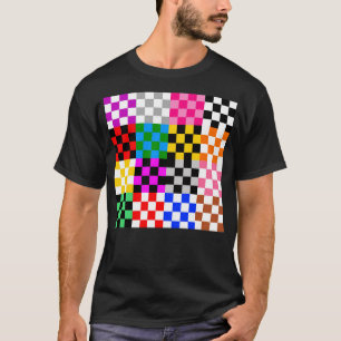 Colourful Patchwork Chequered Pattern Design T-Shirt