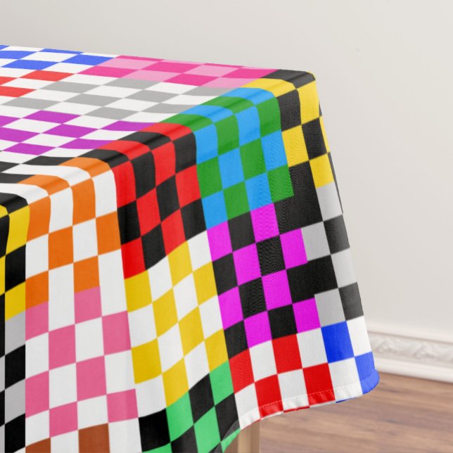 Colourful Patchwork Chequered Pattern Design  Tablecloth (Creator Uploaded)