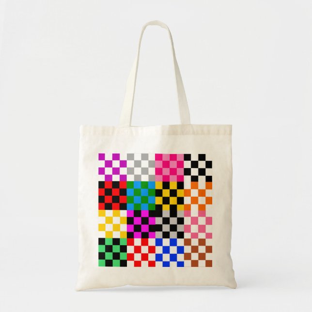 Colourful Patchwork Chequered Pattern Design  Tote Bag (Front)