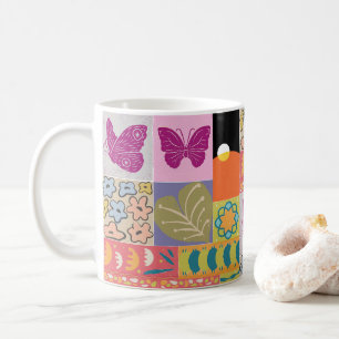 Colourful Patchwork FRAMED vintage Coffee Mug
