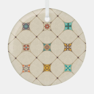 Colourful Patchwork Islam Arabic Tile Glass Tree Decoration