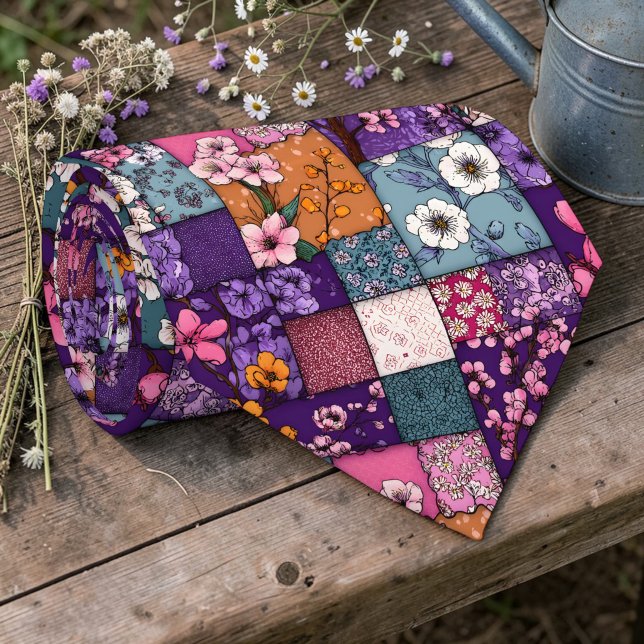 Colourful Patchwork Pattern Custom Necktie (Creator Uploaded)
