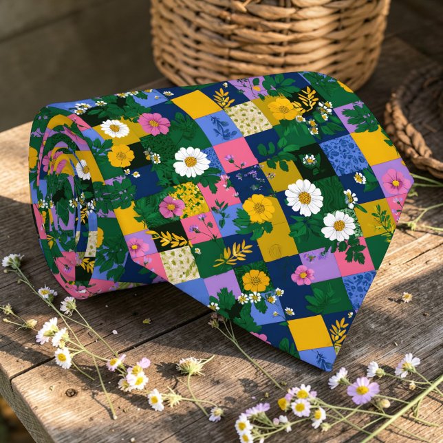 Colourful Patchwork Pattern Custom Necktie (Creator Uploaded)