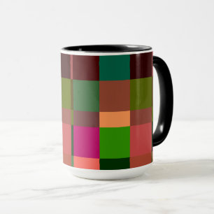 Colourful Patchwork Plaid Grid Pattern Mug