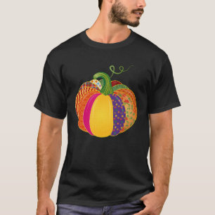 Colourful patchwork pumpkin with different pattern T-Shirt