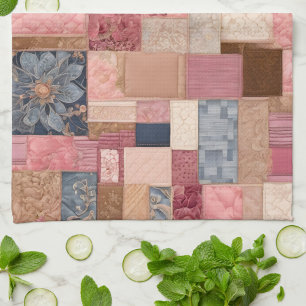 Colourful Patchwork Quilt Art Kitchen Towel