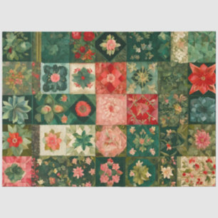 Colourful Patchwork Quilt Art Tissue Paper