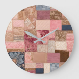 Colourful Patchwork Quilt Art Wall Clock