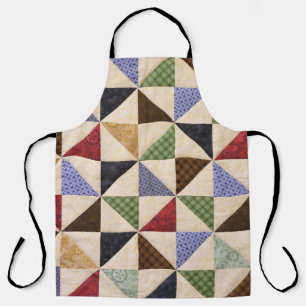 Colourful Patchwork Quilt: Flower Texture. Apron