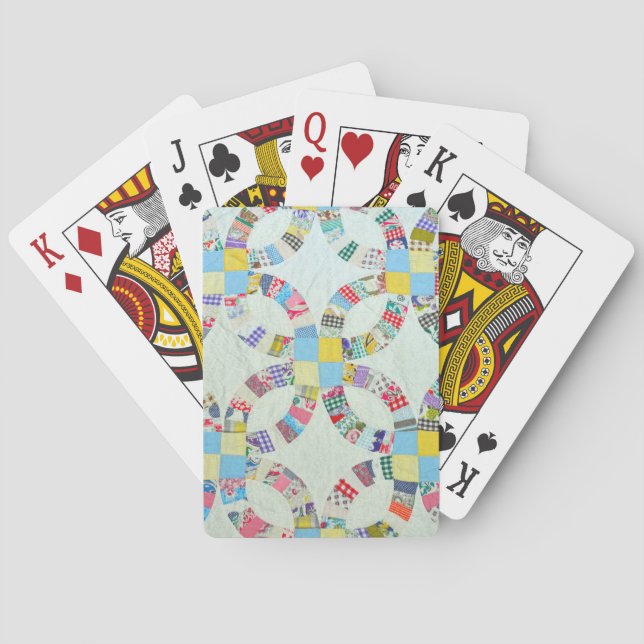 Colourful patchwork quilt playing cards (Back)