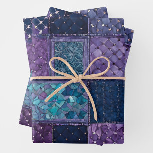 Colourful Patchwork Quilt Wrapping Paper Sheets
