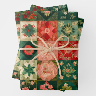 Colourful Patchwork Quilt Wrapping Paper Sheets