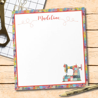Colourful Patchwork Sewing Machine Notepad