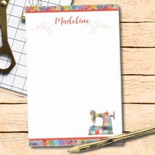 Colourful Patchwork Sewing Machine Post-it Notes
