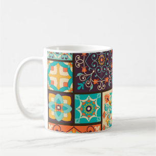 Colourful patchwork tile: Islamic motifs. Coffee Mug