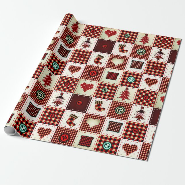 colourful patchwork wrapping paper (Unrolled)