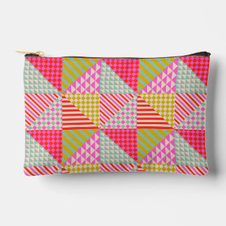 Colourful Patchwork Zipper Pouch | Makeup Bag