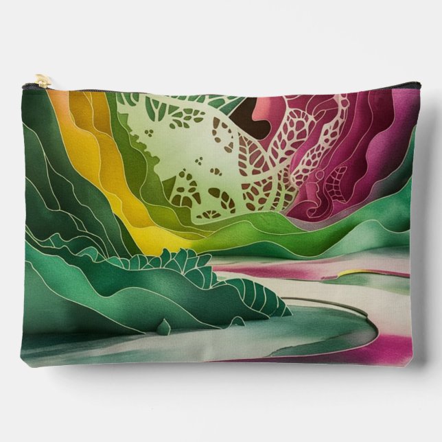 Colourful Pathway Accessory Pouch Handbag (Front)