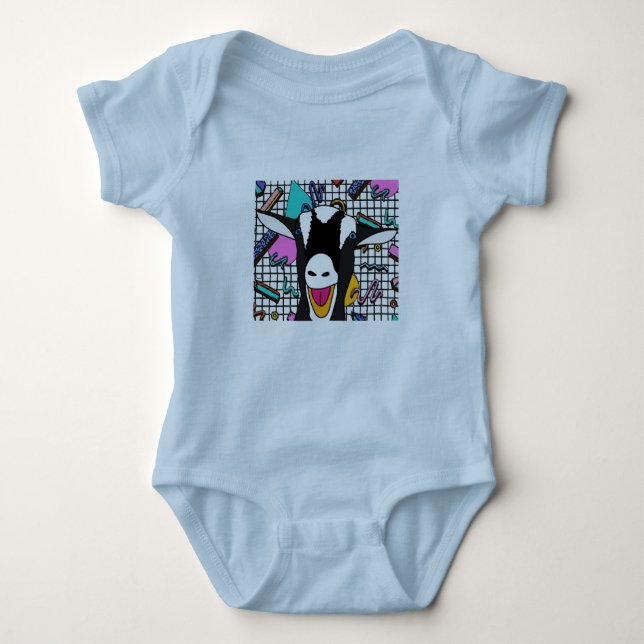 Colourful Patrols Funny Goats Baby Bodysuit (Front)