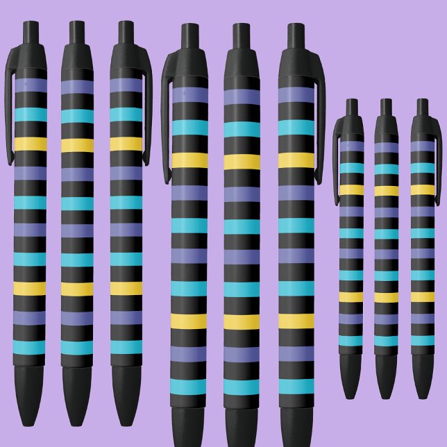 Colourful Pattern Back To School Black Ink Pen (Creator Uploaded)