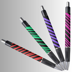 Colourful Pattern Black Ink Pen