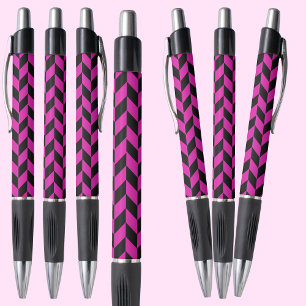 Colourful Pattern Black Ink Pen