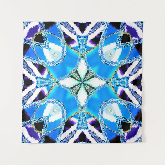 Colourful pattern, ceramic tiles and designabstrac tapestry (Front)