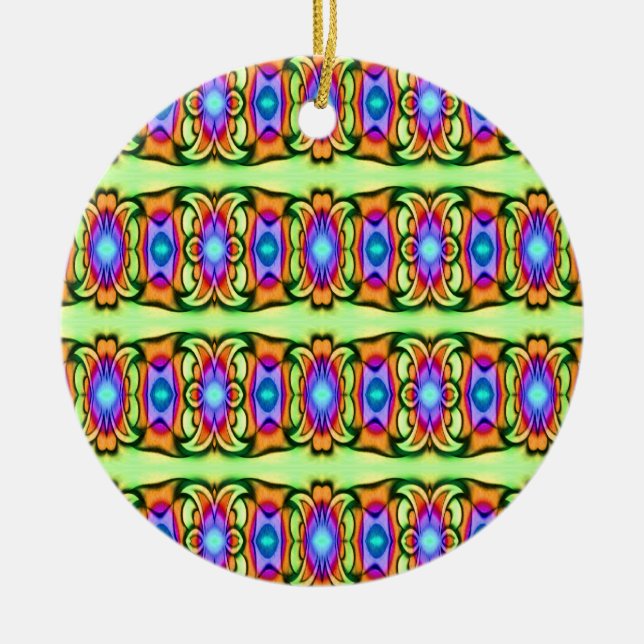 colourful pattern ceramic tree decoration (Front)