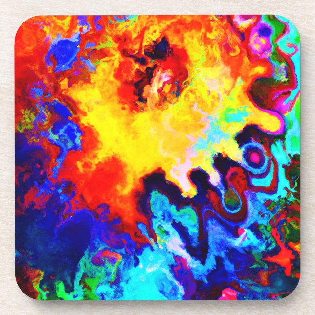 Colourful Pattern Explosion Coaster (Front)