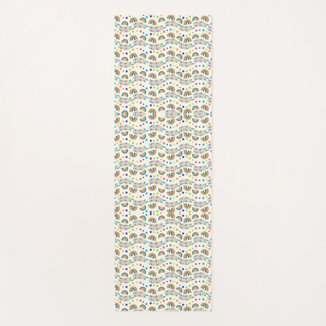 Colourful pattern featuring repeating rows  yoga mat (Front)