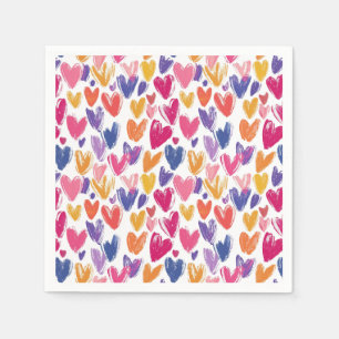 colourful pattern for valentine's day with hearts napkin