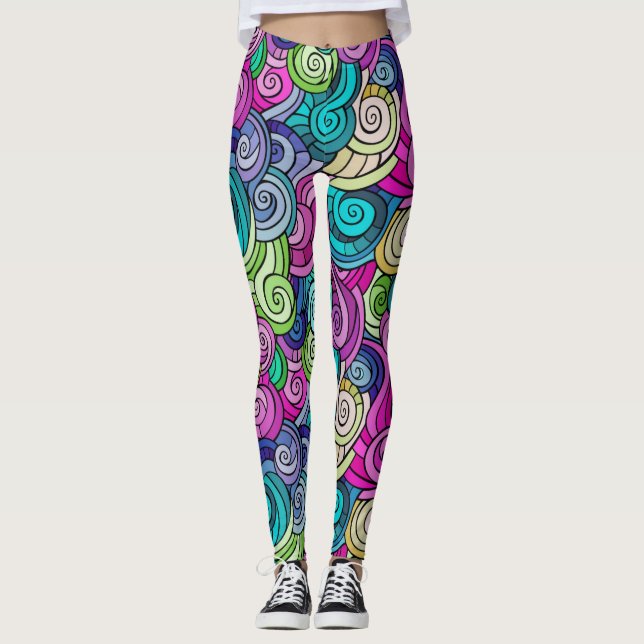 Colourful Pattern  Leggings (Front)