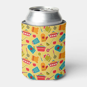 Colourful pattern of kitchen utensils can cooler