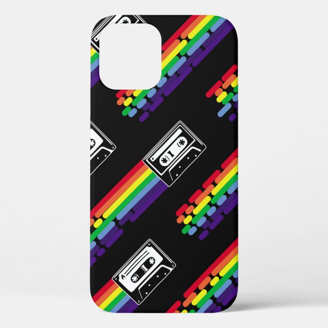 Colourful pattern on black background. Compact cas Case-Mate iPhone Case (Back)