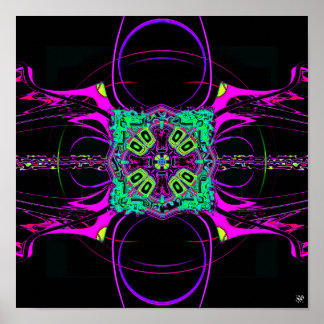 Colourful pattern (Organic Spaceship) Poster