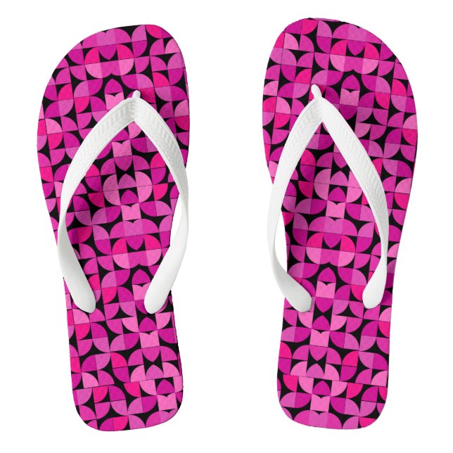 Colourful Pattern, Pink, Rose, Floral Pattern   Jandals (Footbed)