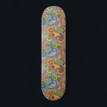 Colourful Pattern  Skateboard<br><div class="desc">A vintage retro colourful boho paisley pattern royal blue green and black skateboard. Cute and whimsical.</div>