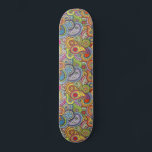 Colourful Pattern Skateboard<br><div class="desc">A vintage retro colourful boho paisley pattern royal blue green and black skateboard. Cute and whimsical.</div>