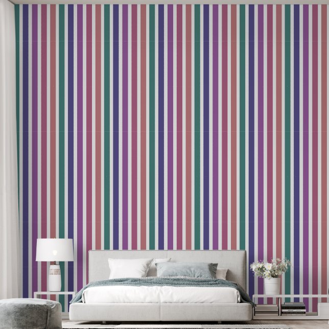 Colourful Pattern Striped Custom Your Colours Desi Wallpaper (Bedroom)