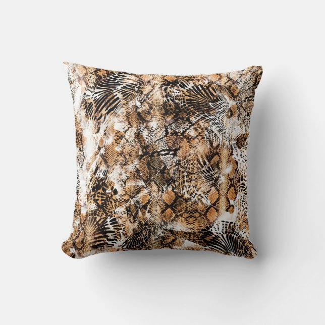 Colourful Pattern Study, Leopard, Zebra, Camouflag Cushion (Front)