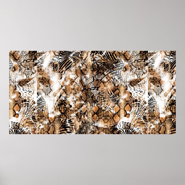 Colourful Pattern Study, Leopard, Zebra, Camouflag Poster (Front)